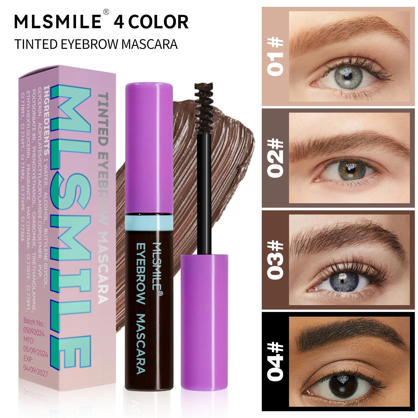 Liquid Eyebrow Cream Long Life Waterproof Dark Brown Eyebrow Eyebrow Enhancer 4 Colors Cosmetic Mascara