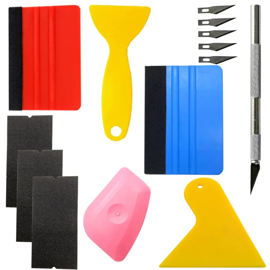 Professional Car Vinyl Wrap Tool Kit Complete Window Tinting Felt Squeegee Cutter for PPF Carbon Fiber Film Sticker Application