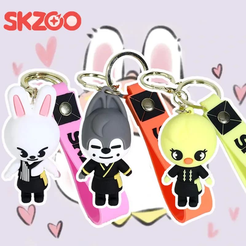 Portachiavi con figurina dei cartoni animati K-pop SKZOO, ciondolo, accessorio carino e raffinato per la maniglia dello zaino, prodotti a tema idol 2026