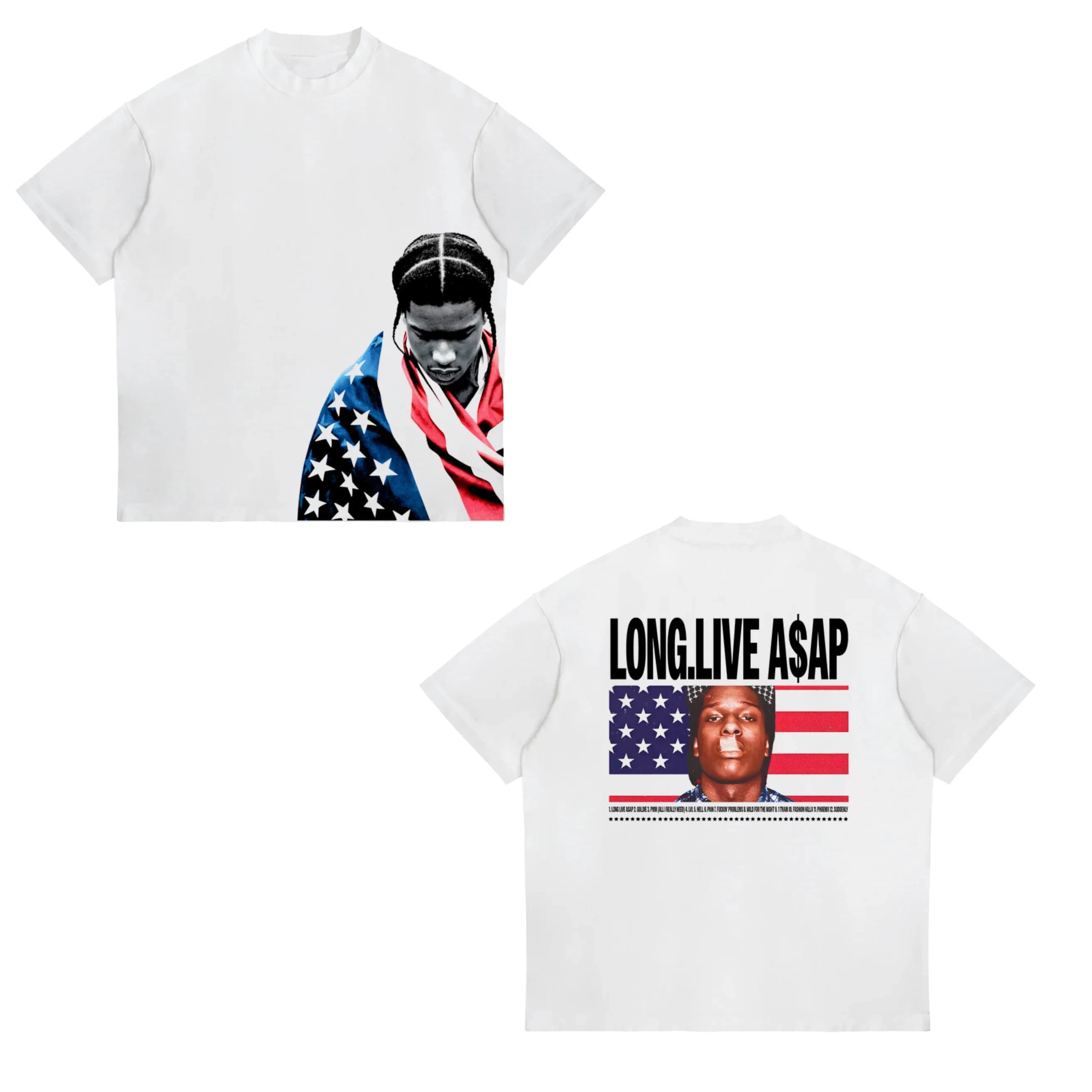 Nuova T-shirt a maniche corte ASAP ROCKY 2026 HIP HOP High Street Uomo Donna Gothic Tees A$AP Portrait Loose Casual Harajuku Tops