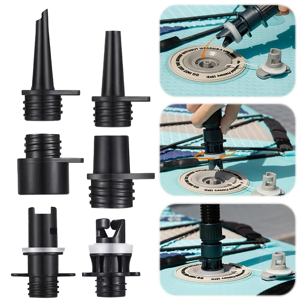 6 pezzi pompe ad aria gonfiabili kit ugelli tubo pompa aria kayak adattatore tubo ugelli valvola aria paddle SUP Board accessori per barche