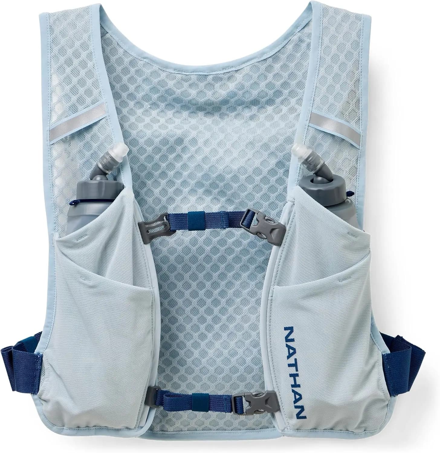 Gilet Idratazione con Sacca o Borracce, Tasche Portaoggetti, Tessuto Traspirante per Corsa, Escursionismo, Maratone
