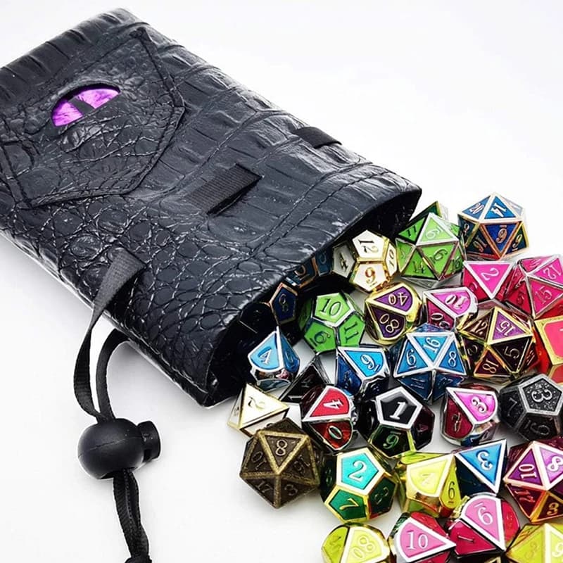 Resistente borsa per dadi in pelle PU con coulisse; Conservazione compatta per tarocchi, carte oracoli, monete regalo e gioielli.
