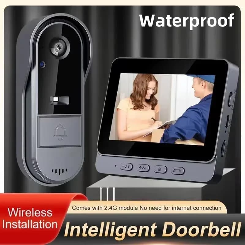Campanello citofono senza fili Visione notturna HD Schermo lPs da 4,3 pollici Telecamera per campanello impermeabile Video di sicurezza domestica intelligente By Bell