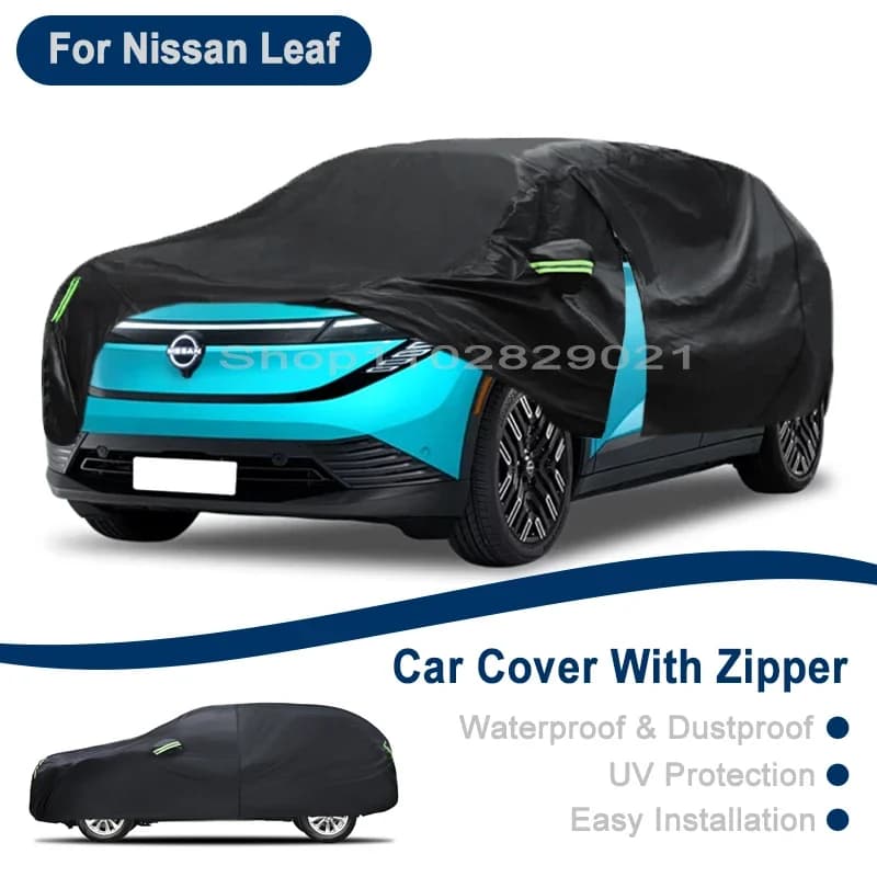 Copertura completa per auto da esterno per Nissan Leaf - Design con cerniera laterale, copertura impermeabile, antipolvere e protettiva dai raggi solari