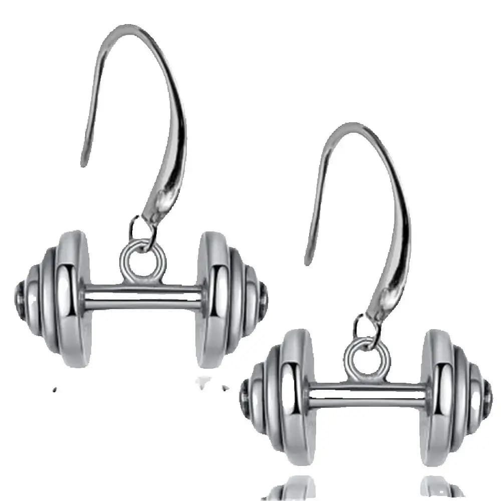 Hot For Fitness Manubri Earrings Gym Dangle Earrings Bodybuilder Lifting Monile Weight Loss Women Pendant Free Ship Earrings