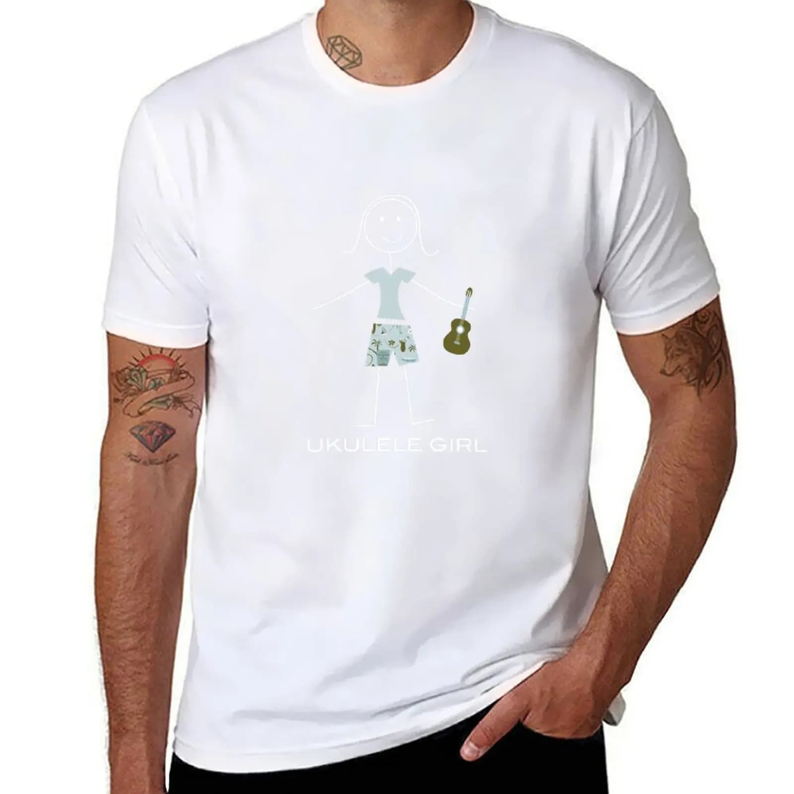 T-shirt da donna divertente Ukulele Girl magliette in cotone 100% magliette da uomo in cotone confezione