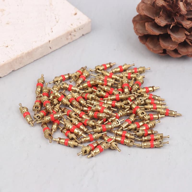 100PCS Copper Valve Core Car Motorcycle Bike Tire Valve Core US Vacuum Tyre Valve Stems Core Remover Auto Bicycle Accessories