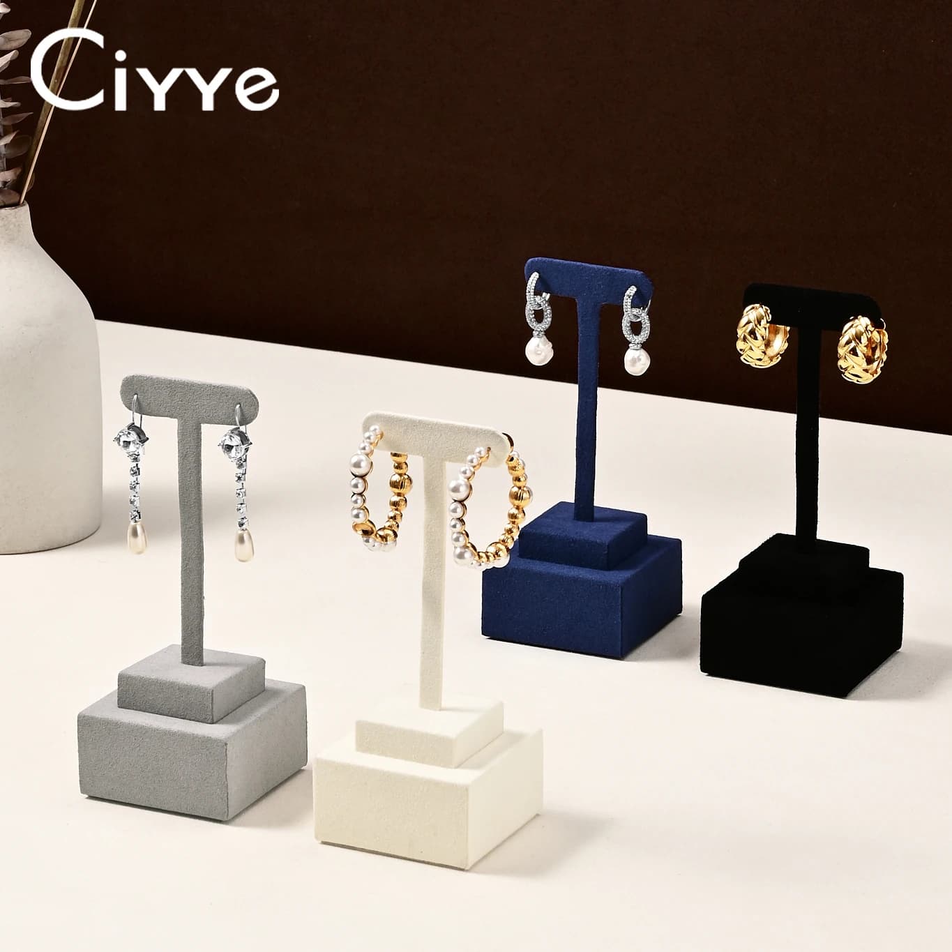 Ciyye T-bar Espositore per gioielli Orecchini Anelli Portaoggetti Portaoggetti per accessori moda Anelli Oggetti di scena per gioielli