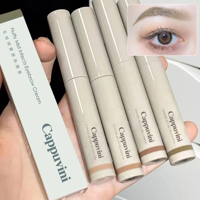 Cappuvini Cream Eyebrow Liquid Waterproof Natural for Tinta and Definition, Long-lasting Brown Mascara for Eyebrows, Cosmetics for Makeup Eyes