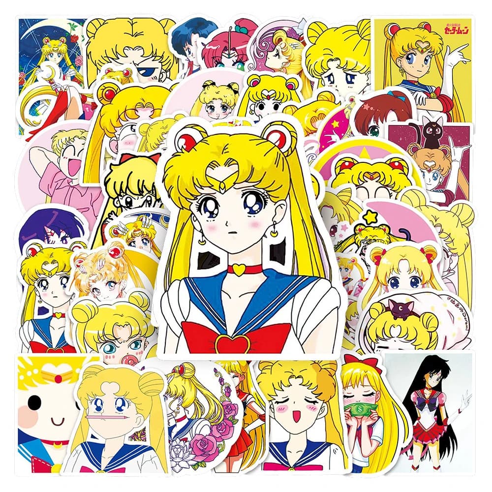 10/30/51pcs Sailor Moon Anime Stickers Cute Tsukino Usagi Cartoon Decals DIY Luggage Phone Notebook Kawaii Graffiti Sticker Toy