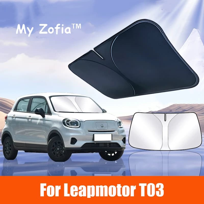 Per Leapmotor T03 Auto Sun Viso Finestra anteriore Parabrezza Parasole Isolamento termico Estate Protezione solare UV Accessori auto
