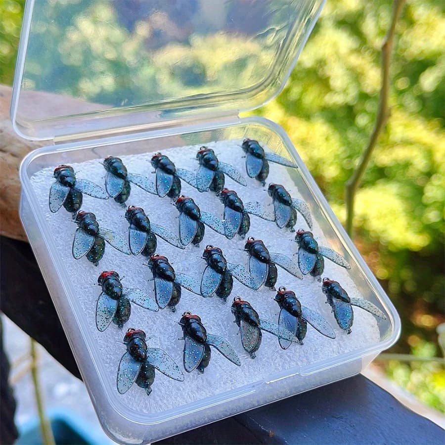 Floating Simulation Fly Bait Dry Fly Fishing Lure Kit Wing Design Sharp Hook Box Freshwater Stream Trout Fly Fishing Tackle