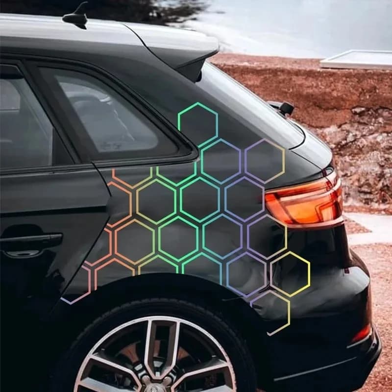 6-pack car honeycomb sticker DIY sports car side door personalized decoration body vinyl decal open style car accessories tools