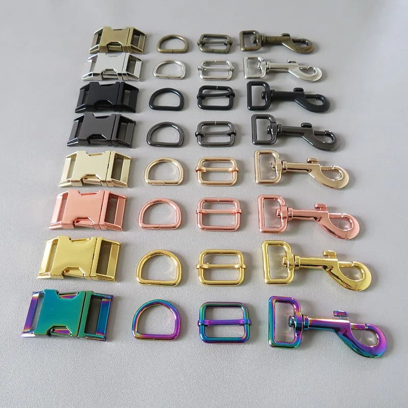 1 Set 25mm Tessitura Fibbia per cintura in metallo Cursore D Anello a scatto Gancio per collare per cani da compagnia Cavi Blocco Chiusura a moschettone Accessori