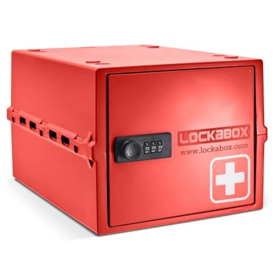 Lockabox One ™ Cassetta di sicurezza Premium Cine Lock Box con codice per vitamine e integratori, dimensioni esterne 12 x 8 x 6.6