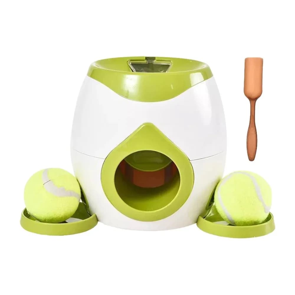 Lanciatore interattivo di palline per cani in plastica Macchina automatica per palline da tennis per cani a alimentazione lenta Giocattolo per cani Addestramento per cani