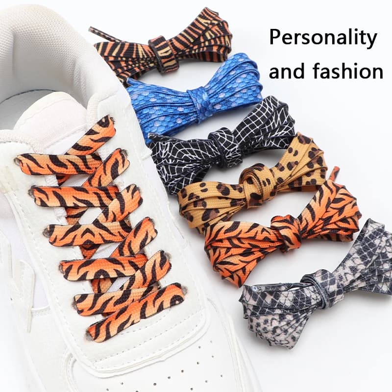 1 paio nuove scarpe da ginnastica piatte AF1/AJ lacci per scarpe Tiger/Snake/Leopard Animal Pattern lacci per scarpe stampa lacci per scarpe 120/140/160CM
