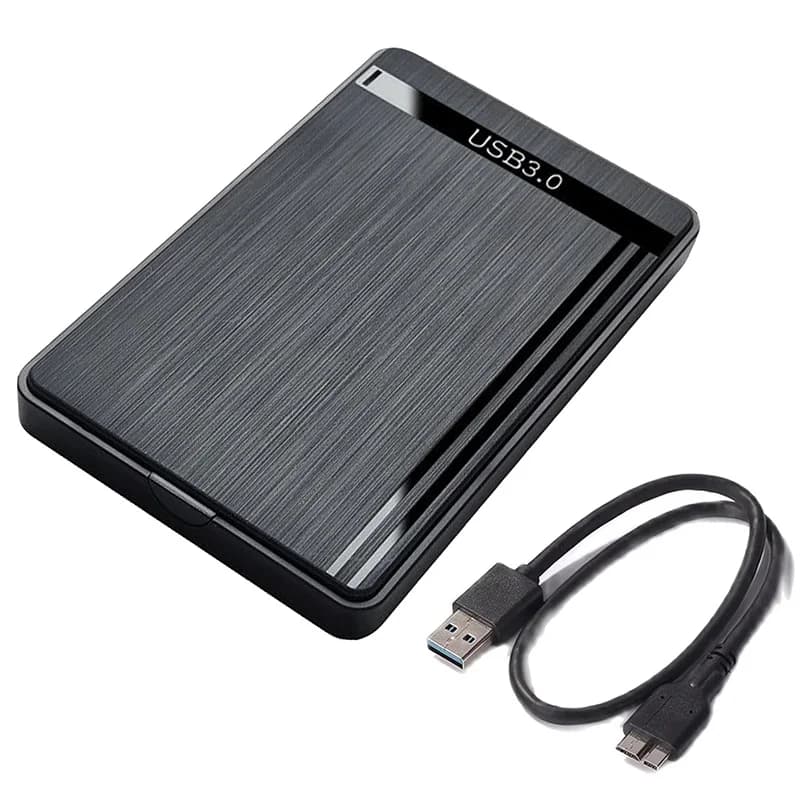 Box esterno per HDD da 2,5 pollici SATA a USB 3.0, custodia per disco rigido mobile per SSD, con cavo USB 3.0/USB 2.0/Type-C