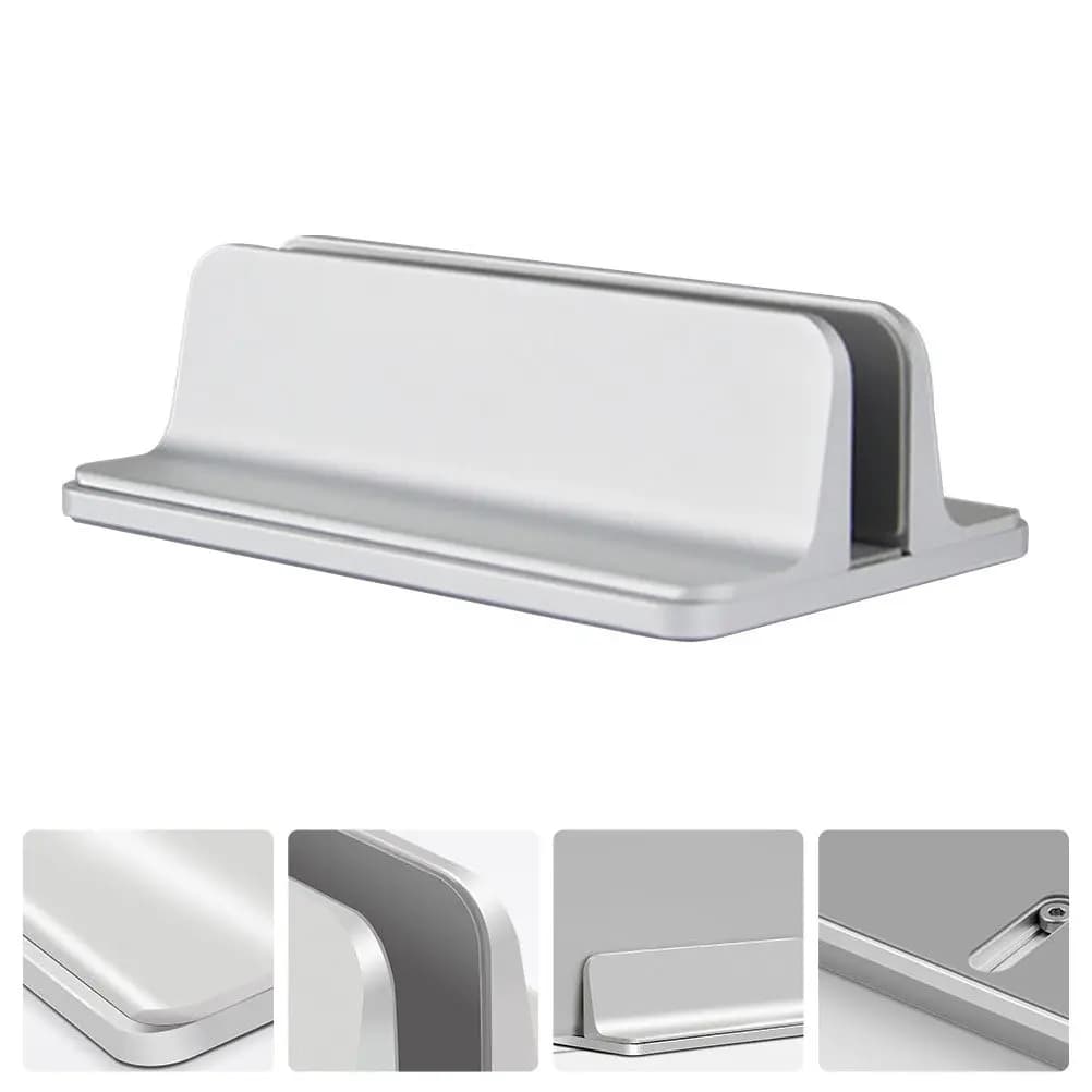 Supporto per Laptop in Lega di Alluminio, Supporto Verticale per Computer Portatile, Supporto da Scrivania Regolabile con Raffreddamento per Notebook