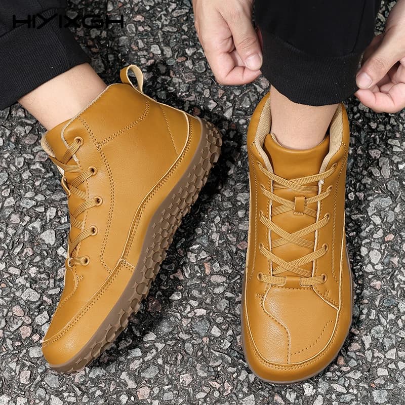 Stivali minimalisti a punta larga a piedi nudi da uomo stile moda scarpe da trekking a punta larga per uomo stivali da trekking per sport all'aria aperta