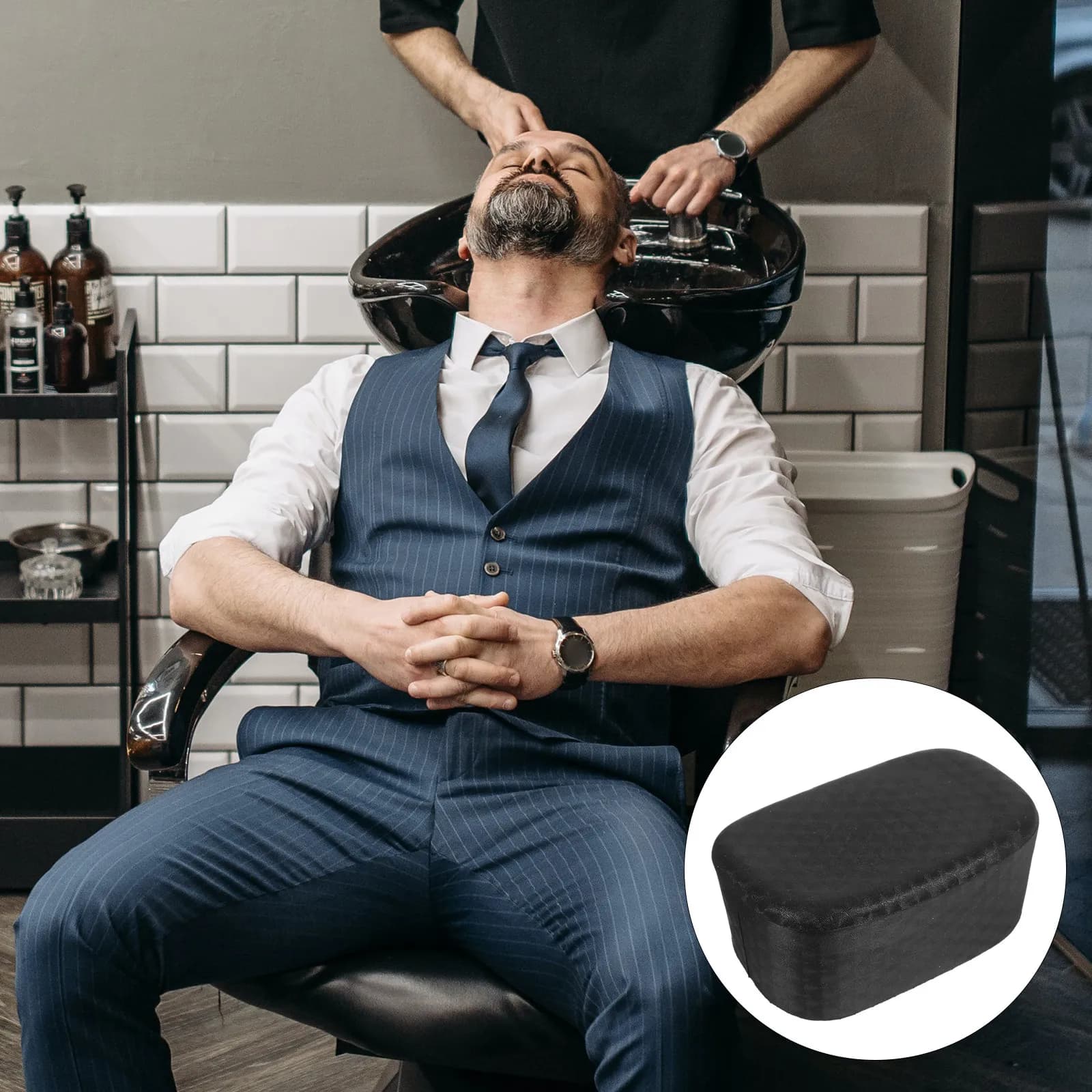 Cuscino per il collo in plastica leggera per lettino lavatesta da salone, riutilizzabile, design ergonomico per parrucchieri e uso domestico