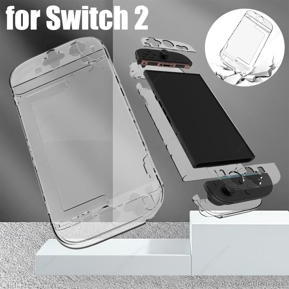 Custodia Protettiva Staccabile per Switch 2, Cover Antiurto Trasparente, Accessori per Giochi
