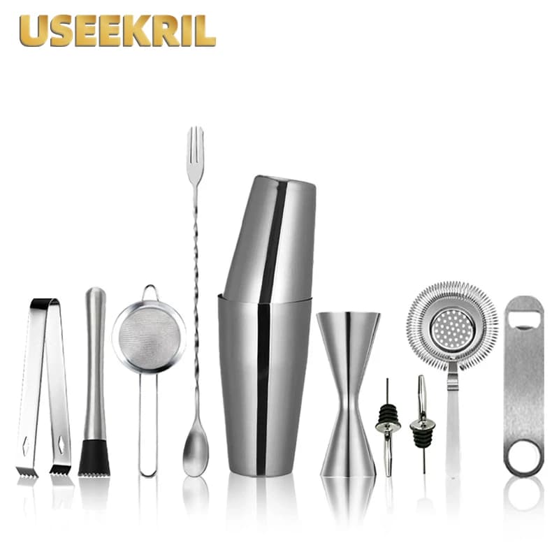 Set di Shaker per Cocktail in acciaio inossidabile da 3-13 pezzi Set di Shaker per barman professionale Boston utensili da Cocktail Kit di miscelatori accessorio da Bar