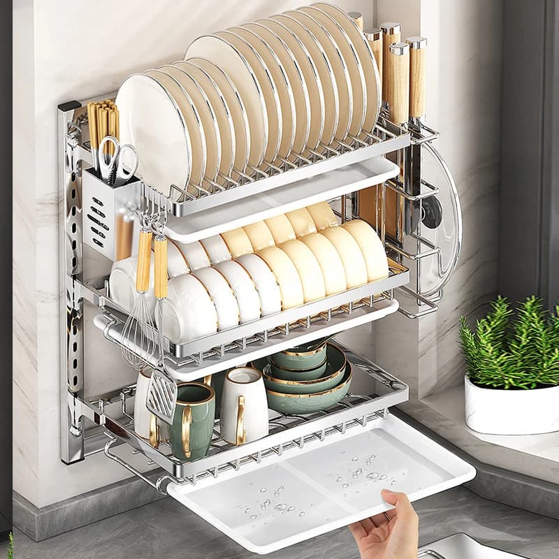 Multifunctional wall cutters cupboard without holes with flat knife wands kitchen scolapiatti