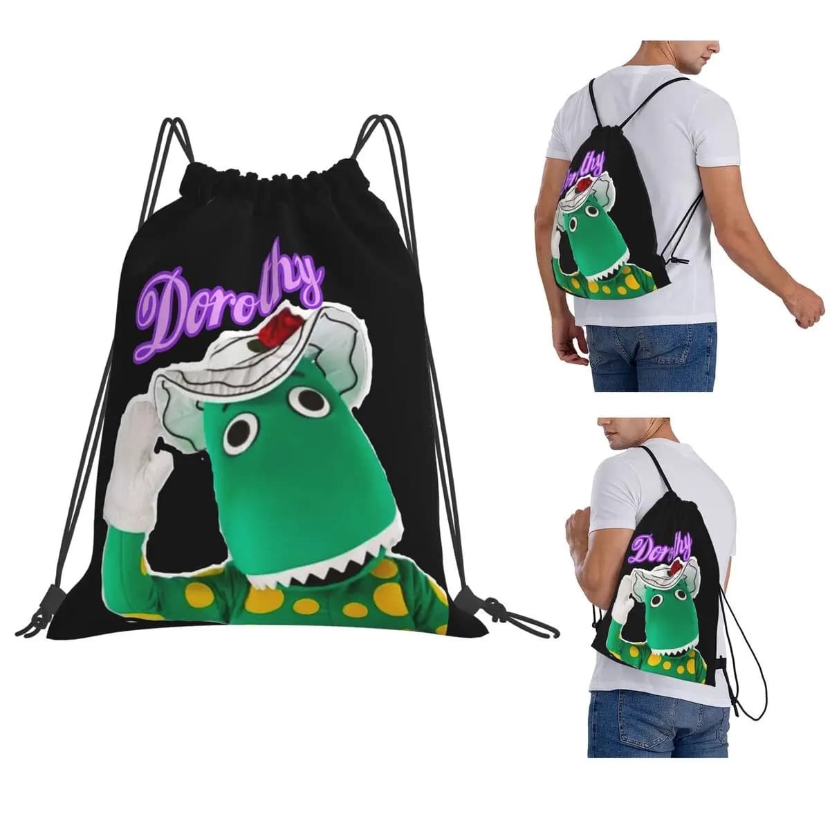 The Wiggles - Dorothy The Dinosaur Zaini Borse multifunzione con coulisse Borsa sportiva Borse porta libri per uomo donna scuola