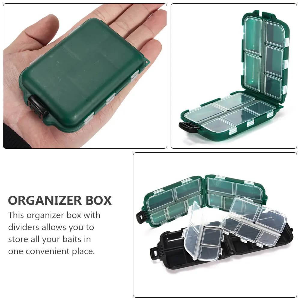 Set of 2 Boxes Premium Organizer in Plastic for Fishing Equipment with Dividers for baits, hooks, reels and accessories - Complete Solution for Conservation