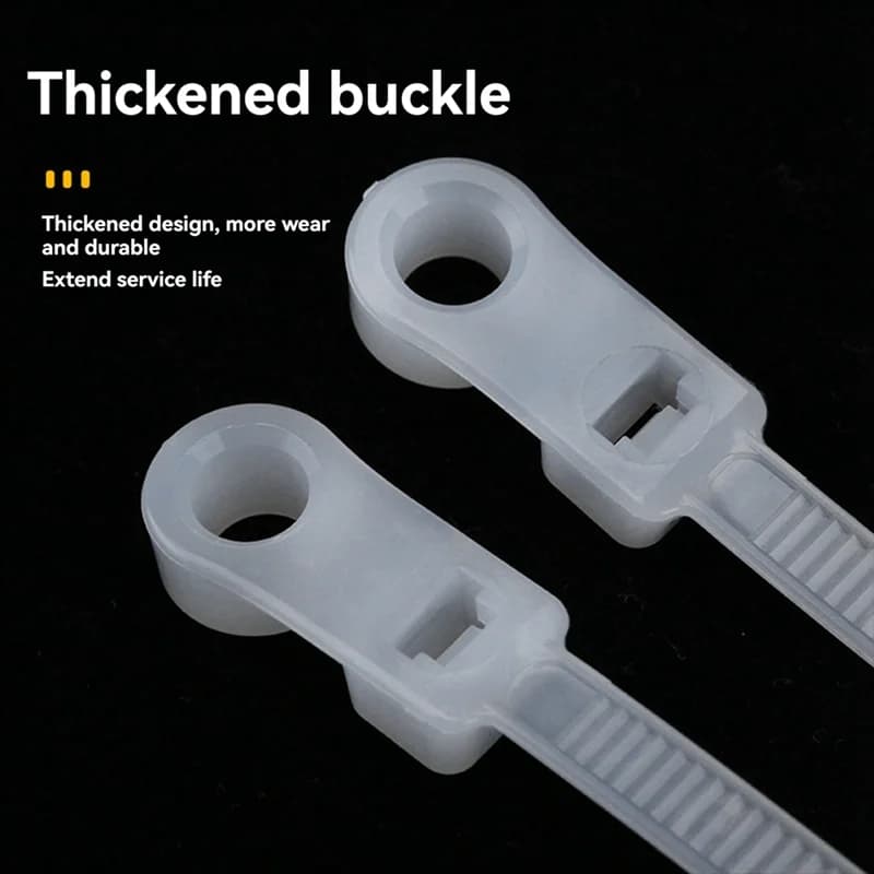 【Rushed】 Fascette per cavi in nylon con foro per vite - Cinghie autobloccanti e multi-dimensione per l'organizzazione dei cavi,
