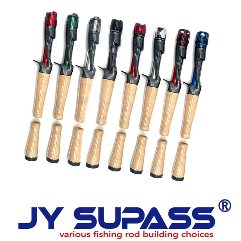 JY SUPASS VFC sedile mulinello da pesca su canna personalizzato con dado di bloccaggio, sedili mulinello da avvolgimento corona in lega di alluminio con impugnature per canna da pesca in sughero