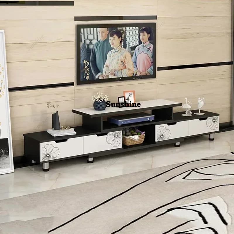 Mobile TV Central White, Modern Luxury TV for Living Room, Chinese Style, FT