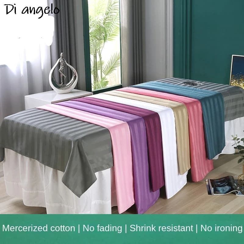 Lenzuolo per salone di bellezza Cotone mercerizzato con foro Massaggio corpo Salute Spa Club Dedicato semplice e traspirante # /