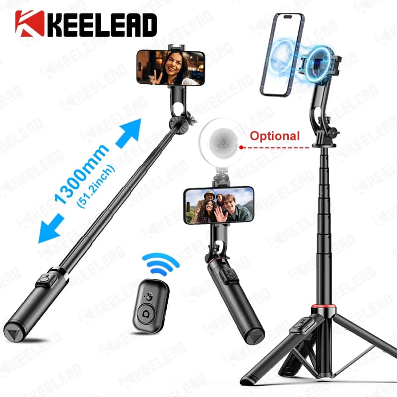 Stable tripod holder with C20 magnetic selfie stick for mobile phone with wireless Bluetooth remote control for iPhone Android Phone Shoot Vlog