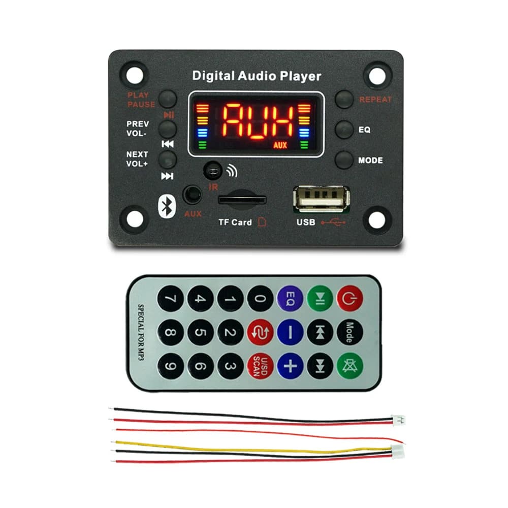 DC7-20V 2*40W Audio Amplifier Power Card Sound Amp Module Bluetooth 5.0 Decoding Card MP3 Decoder Supports FM Radio