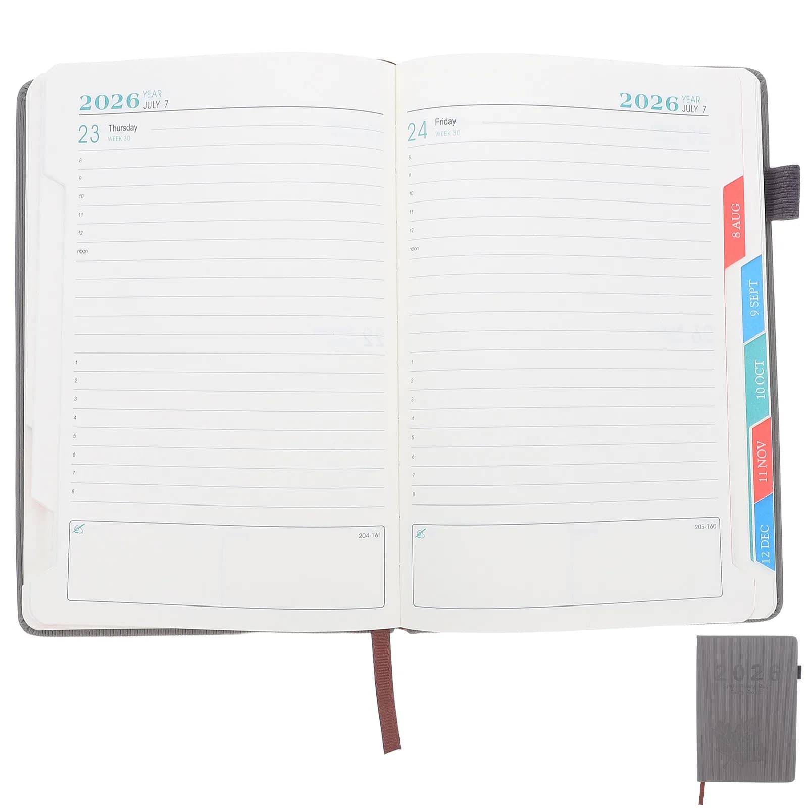 Agenda 2026 A5, Organizer Giornaliero, Settimanale e Mensile, Elegante Design Foglia d'Acero, Carta Resistente, Diario Personale
