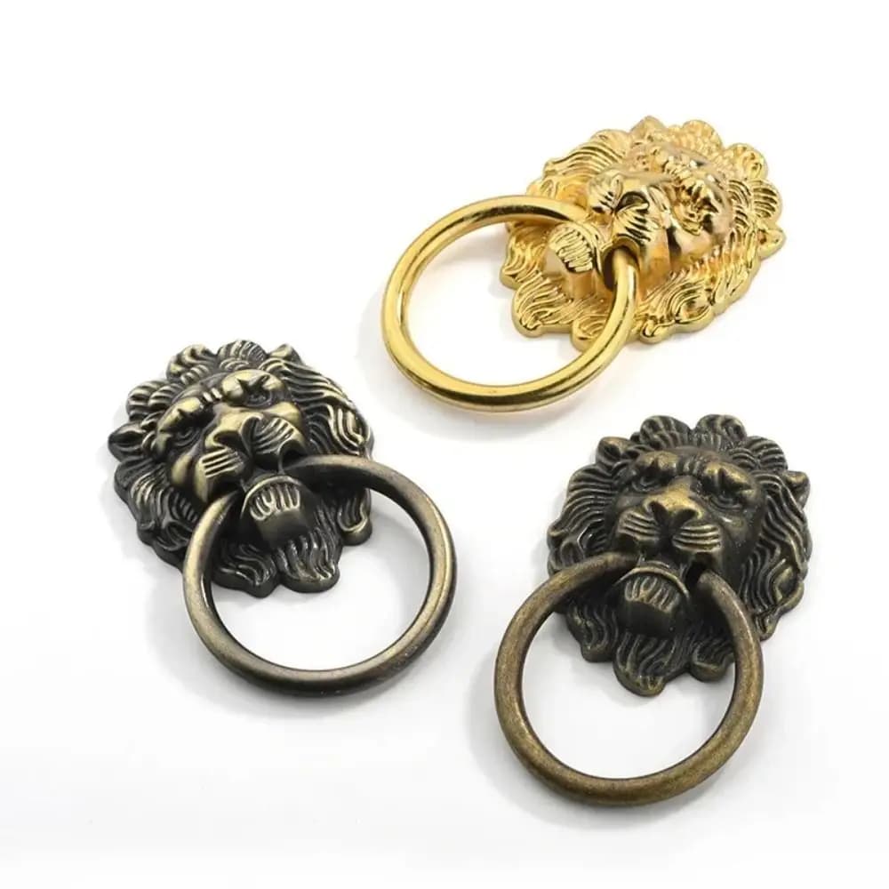 Maniglia per porta con testa di leone antica Maniglie per mobili da cucina hardware per la casa in lega di zinco Maniglie per cassetti decorative multifunzionali