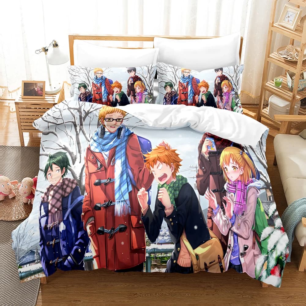 Fashion Anime Haikyuu Volleyball 2 3 pieces Set of bedding Set duvet with pillowcase Twin Full Queen King Bed linen Bed linen