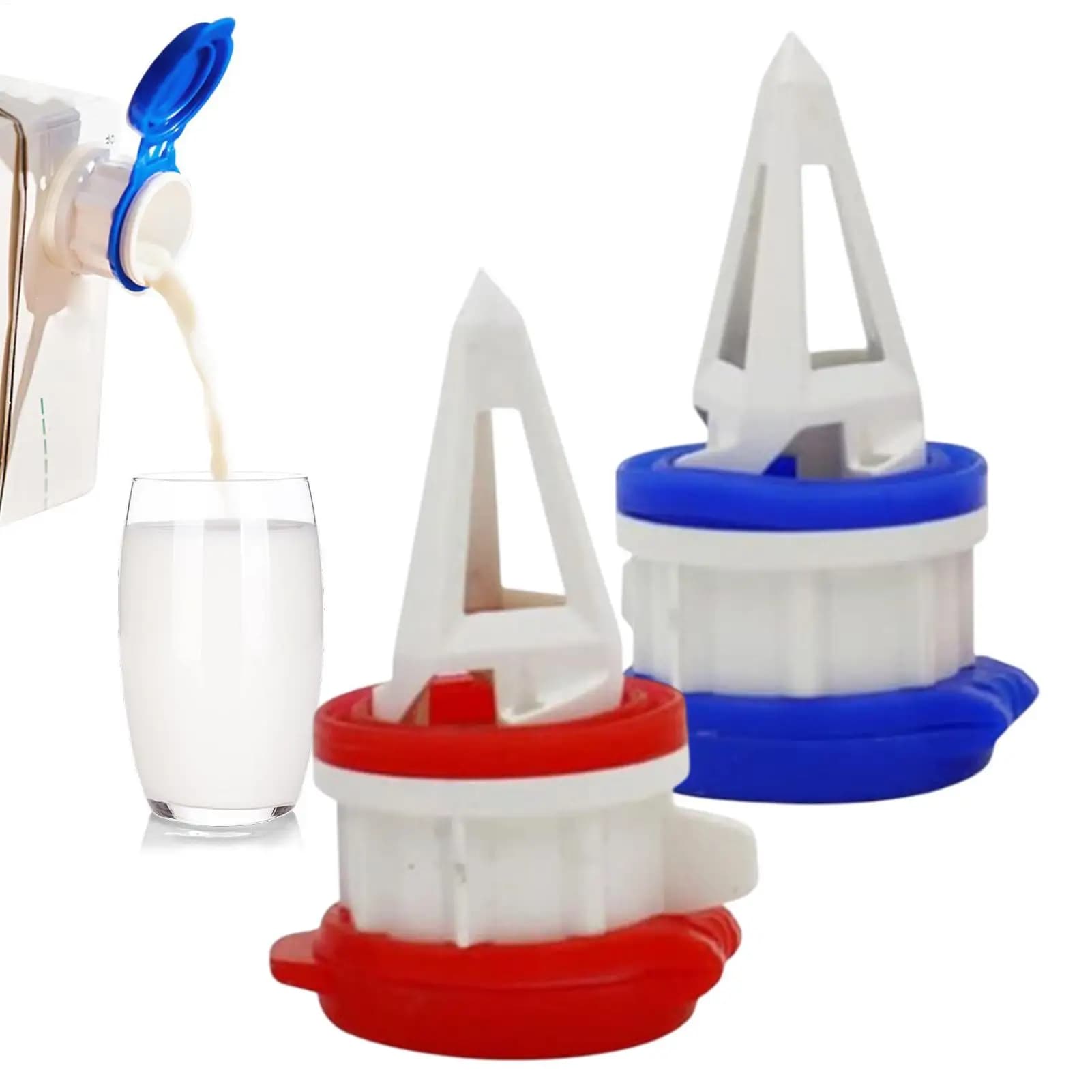Set di 2 tappi dosatori sigillanti per latte in scatola, beccucci versatori per bottiglie di latte, sigillanti per la conservazione della freschezza, divisori per bevande, set di gadget da cucina per la conservazione