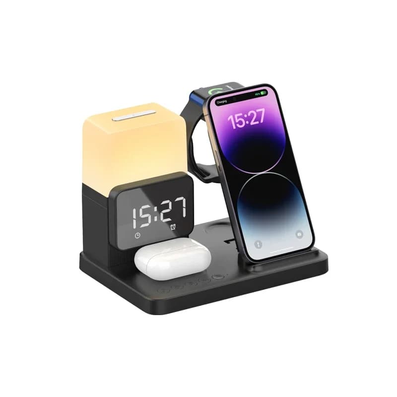 Supporto per caricabatterie wireless 6 in 1 per IPhone 15 14 13 12 X Stazione dock di ricarica rapida per Apple Watch per Airpods Pro IWatch 7