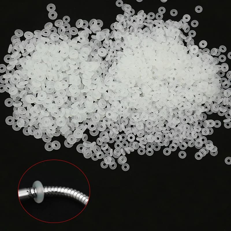 100pcs 5 6 mm Silicone Rubber Spacer Stopper Beads Round Big Hole Bracelet Beads Lot For DIY Necklace Findings Jewelry Making
