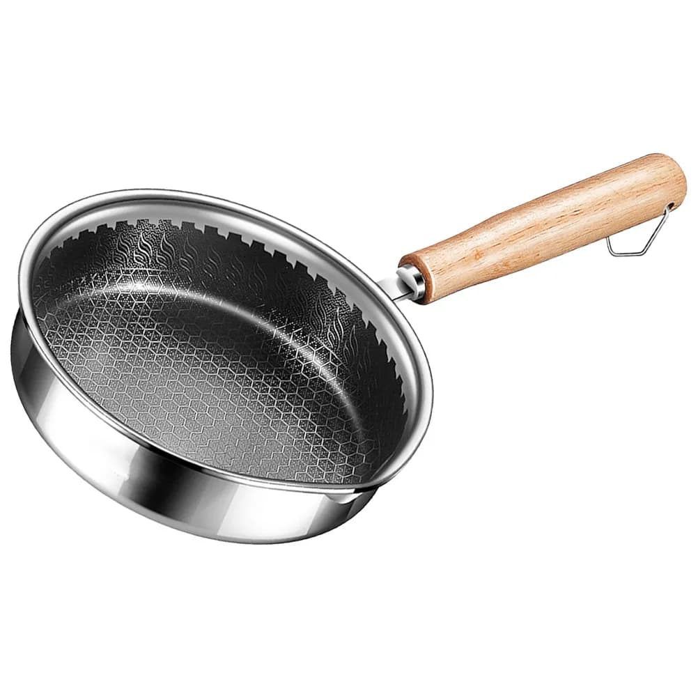 Nonstick Stainless Steel Frying Pan Honeycomb Surface Non Slip Handle Kitchen Skillet Egg Pan Saucepan Honeycomb Pans Nonstick
