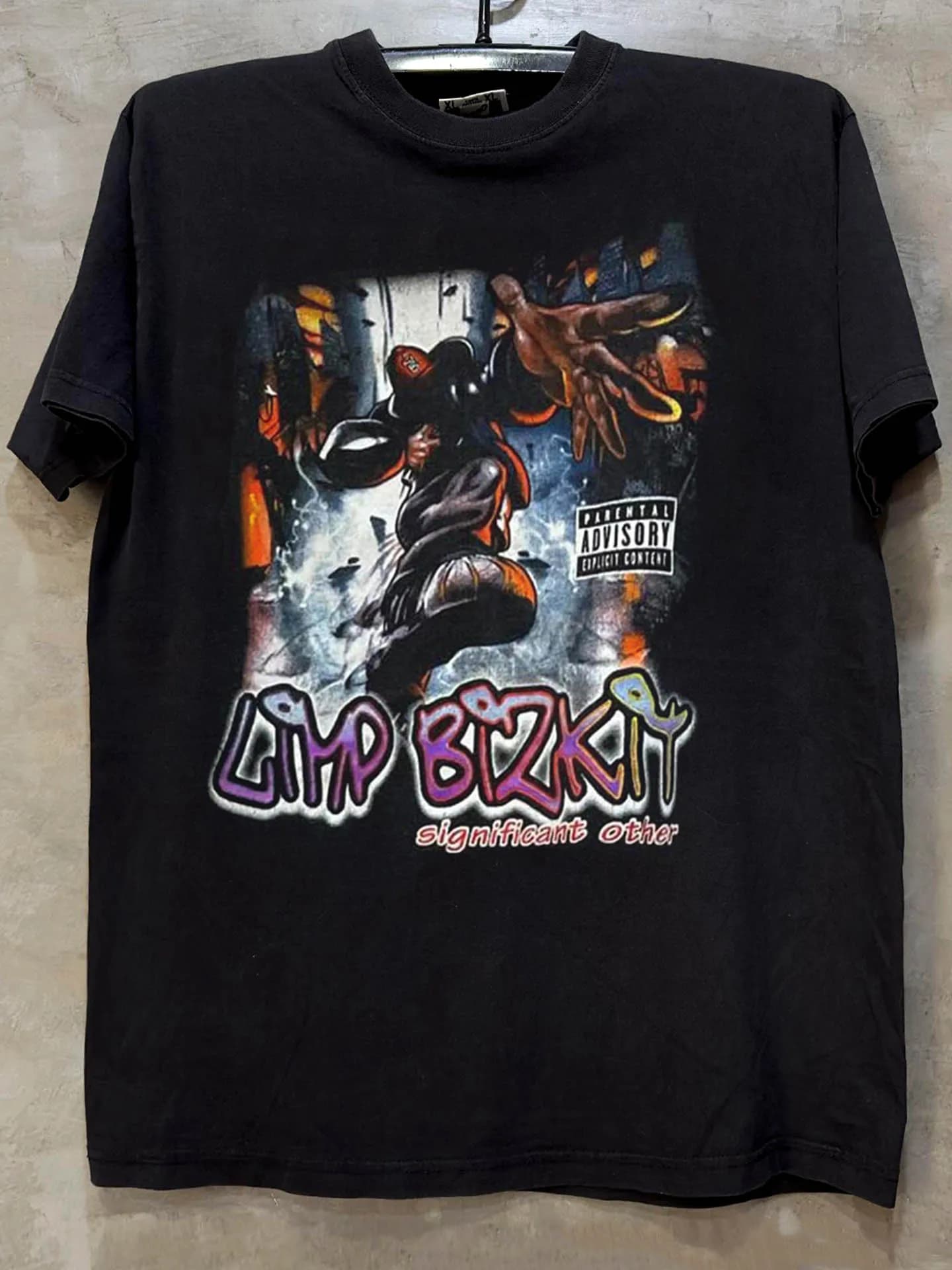 Limp Bizkit Graffiti Rock Style Heavy Cotton Half Sleeve T-Shirt Chic Short Sleeve Breathable Loose Fit Youth Summer T-Shirt