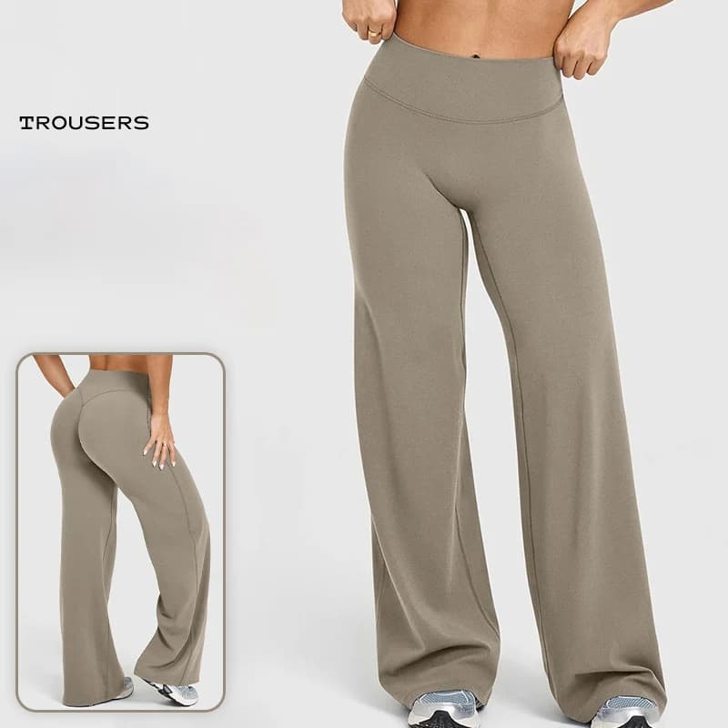 Leggings wide leg fit spring autumn sports pants high elasticity fast drying women's high elasticity yoga pants for pilates with butt lift