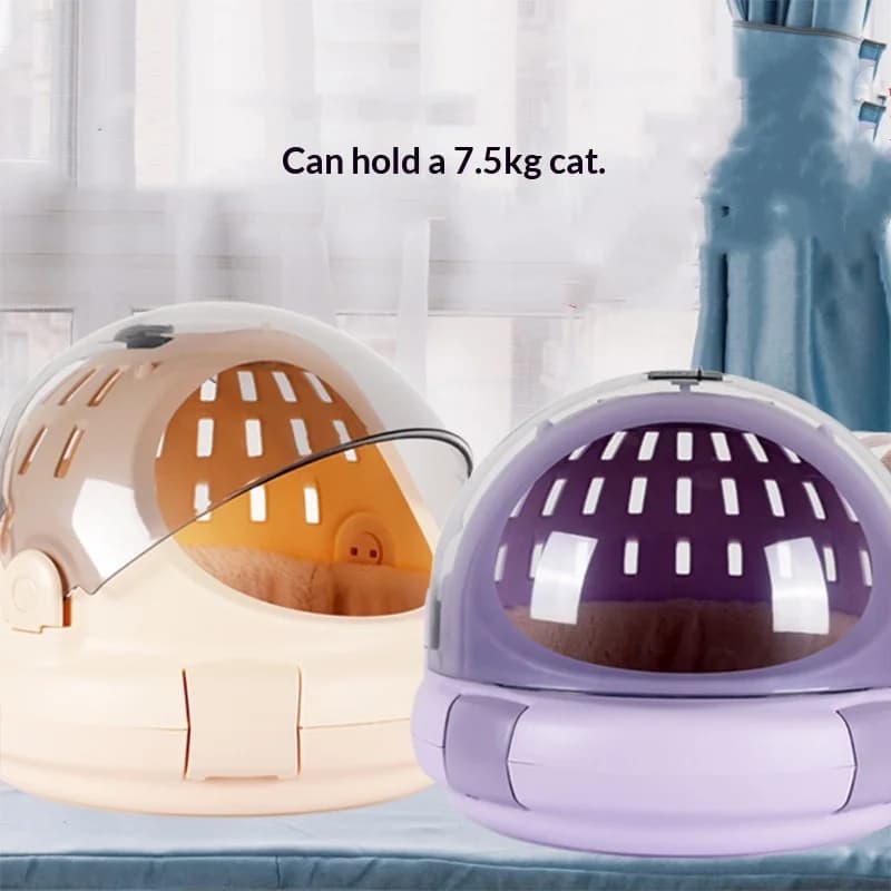Nuova Capsula Spaziale Trasportino e Lettiera per Gatti, Zaino Portatile Approvato per il Trasporto Aereo, Gabbia Pieghevole per Gatti da Viaggio e Toilette