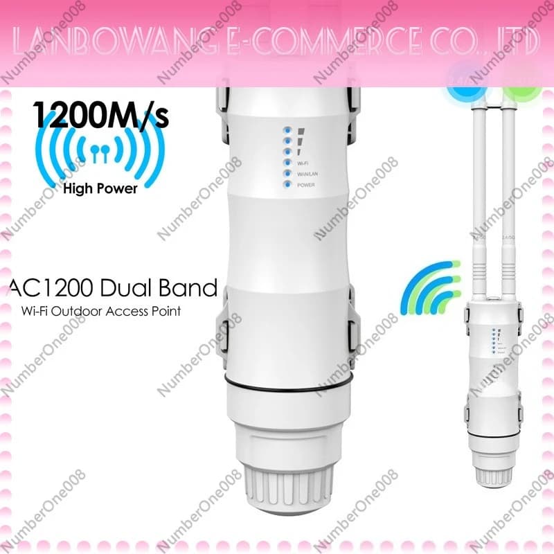 AC1200 Outdoor Dual Band High Power WiFi Repeater AP Wireless Signal Booster Long Range Coverage Extender