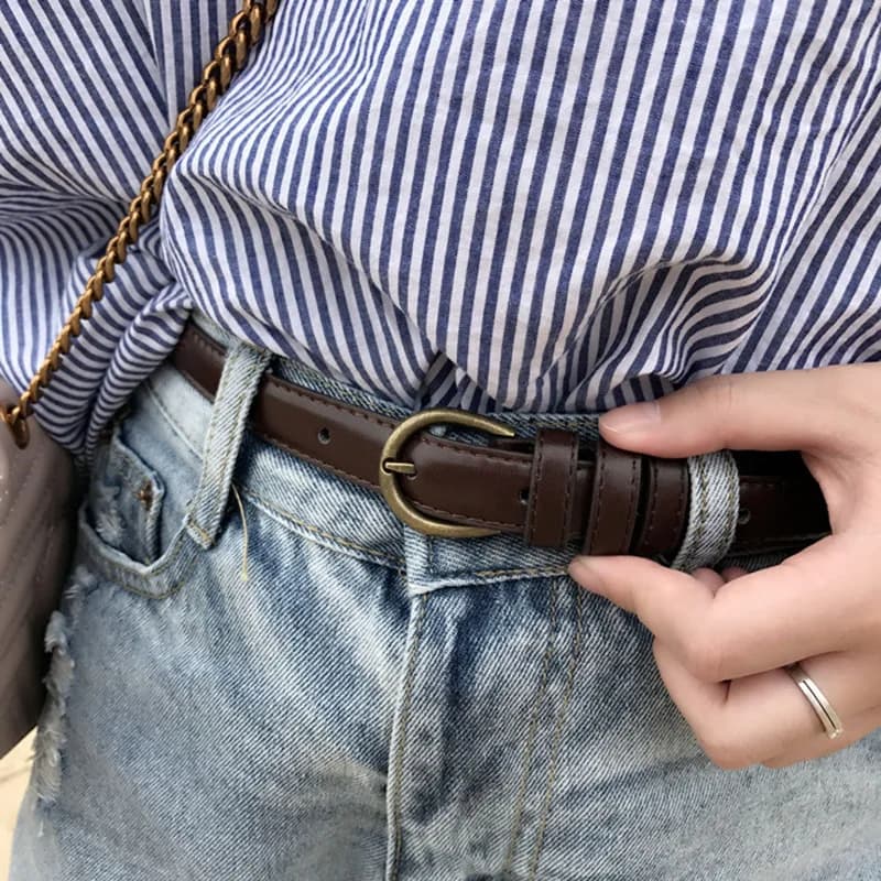 Cintura sottile morbida e alla moda da donna, cintura sottile da donna, semplice e versatile, decorativa, per jeans