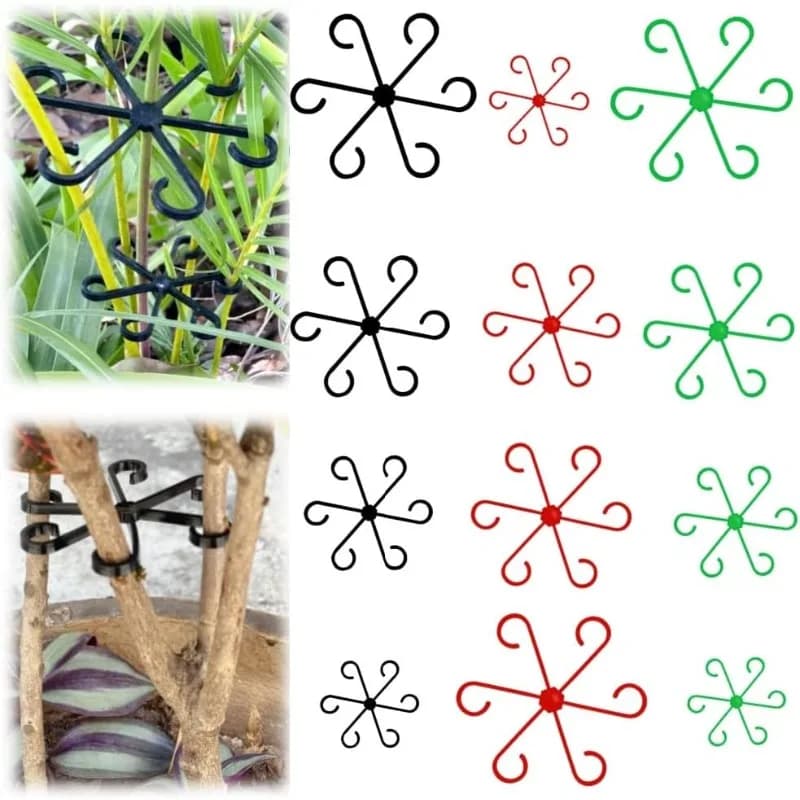 4 Pcs Plastic Plant Fixed Clamp Home Garden Flower Branch Stem Fixing Pot Holder Fixing Rack Climbing Support Cages Clips